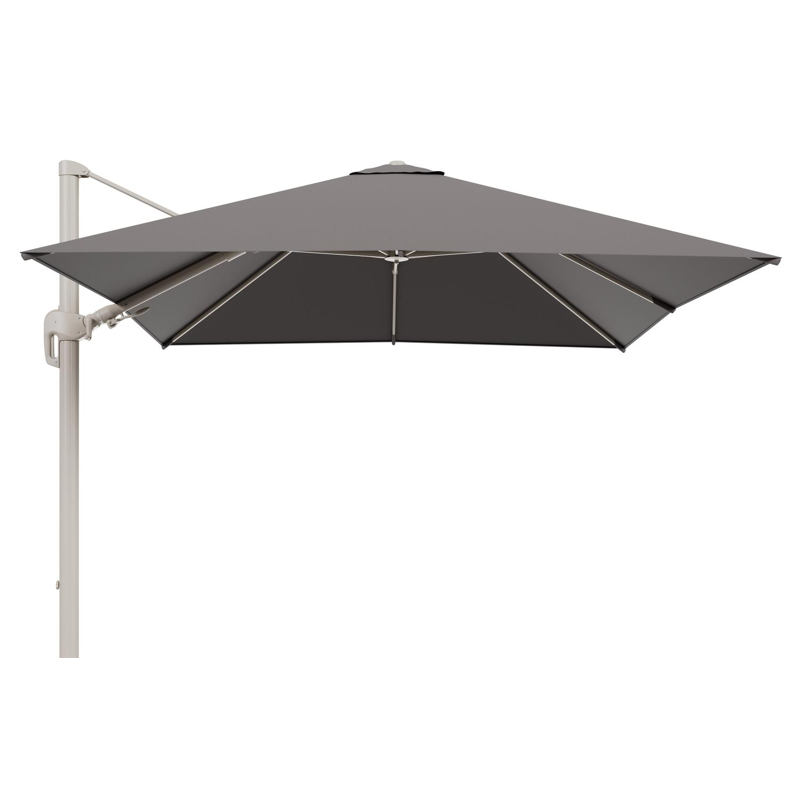Rufina zweefparasol tiltfunctie in beige aluminium en parasoldoek in All Weather Sunbrella® Luxe Natte Nature Grey  - L1 300 x L2 300 cm (zonder voet)