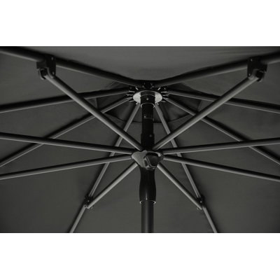 Milano staanparasol in zwart aluminium met zwart polyester parasoldoek - Dia. 270 cm (zonder voet)