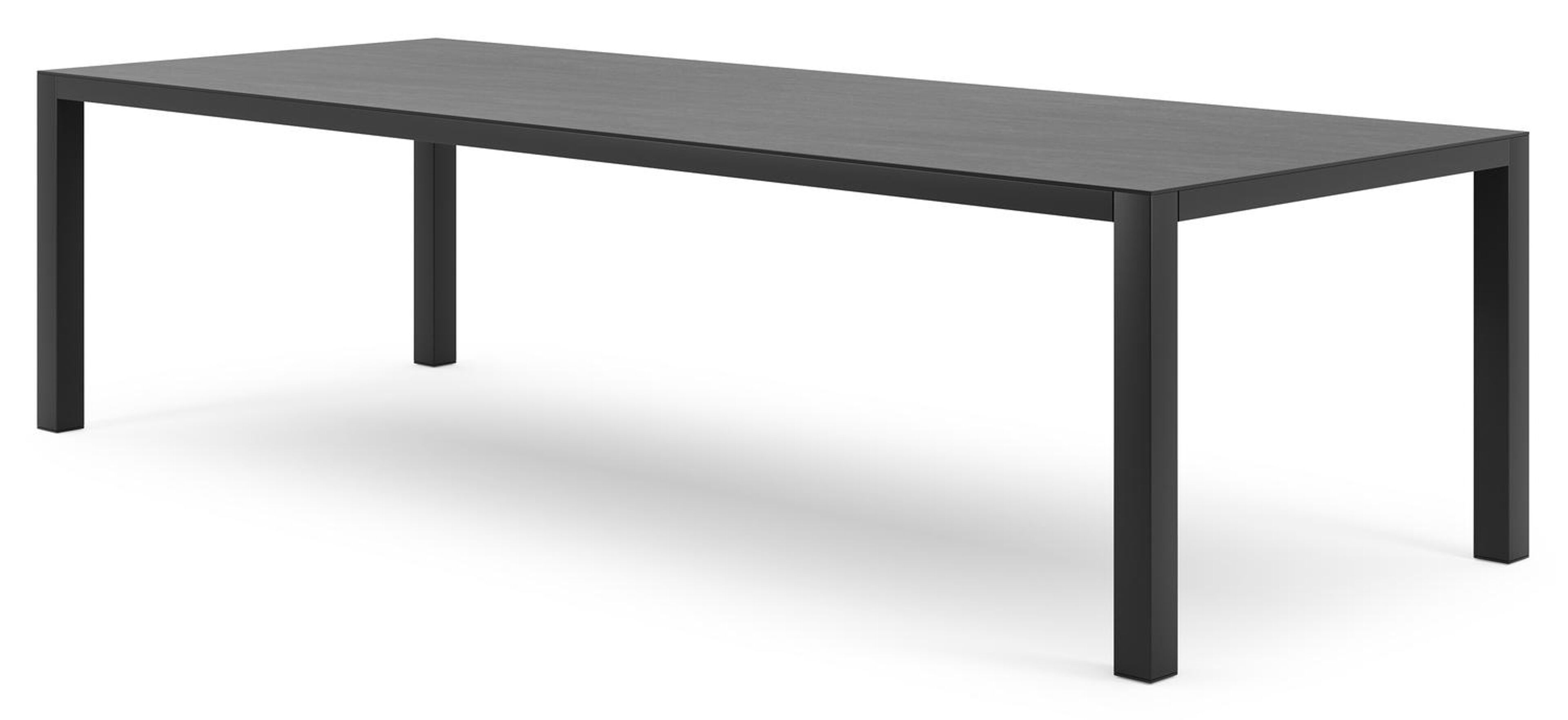 Como tuintafel in zwart aluminium en volkeramiek basalt black - L 280 x B 110 x H 75 cm