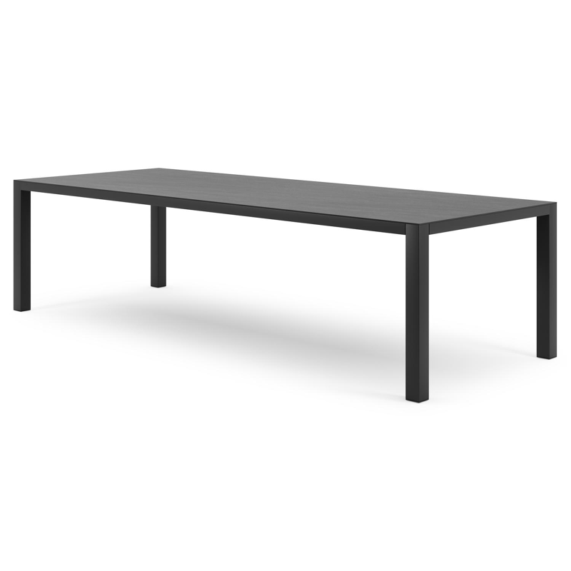 Table de jardin Como en aluminium noir et céramique pleine basalt black - Lg 280 x Larg. 110 x H 75 cm