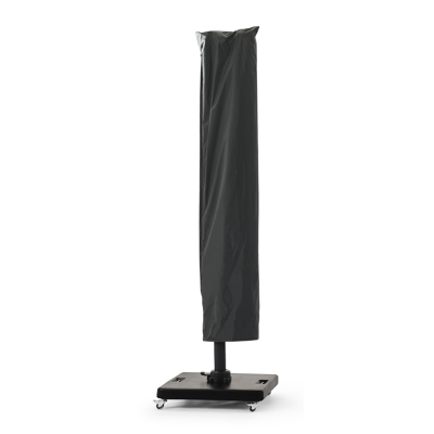 Copica zweefparasol met tiltfunctie in zwart aluminium met zwart polyester parasoldoek - L1 300 x L2 300 cm (met voet)