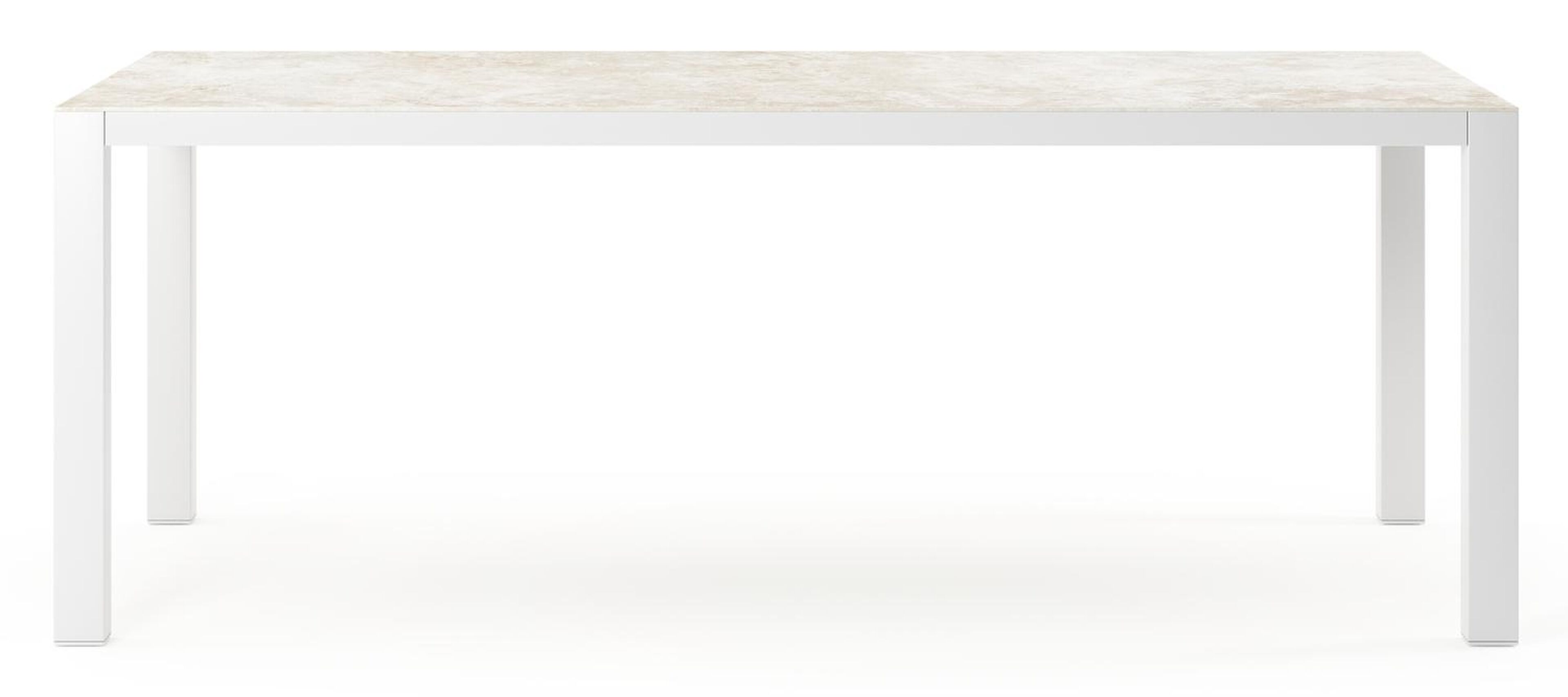 Como tuintafel rechthoekig in wit aluminium en volkeramiek Rapolano - L 200 x B 100 x H 75 cm