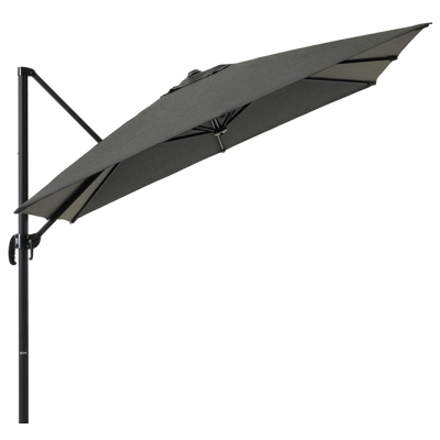 Calpe zweefparasol in zwart aluminium met zwart weather+ softtouch parasoldoek - L1 270 x L2 270 cm (zonder voet)