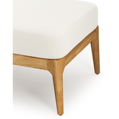 Pouf Orso en teck et coussins en all weather sunbrella® luxe Savane White