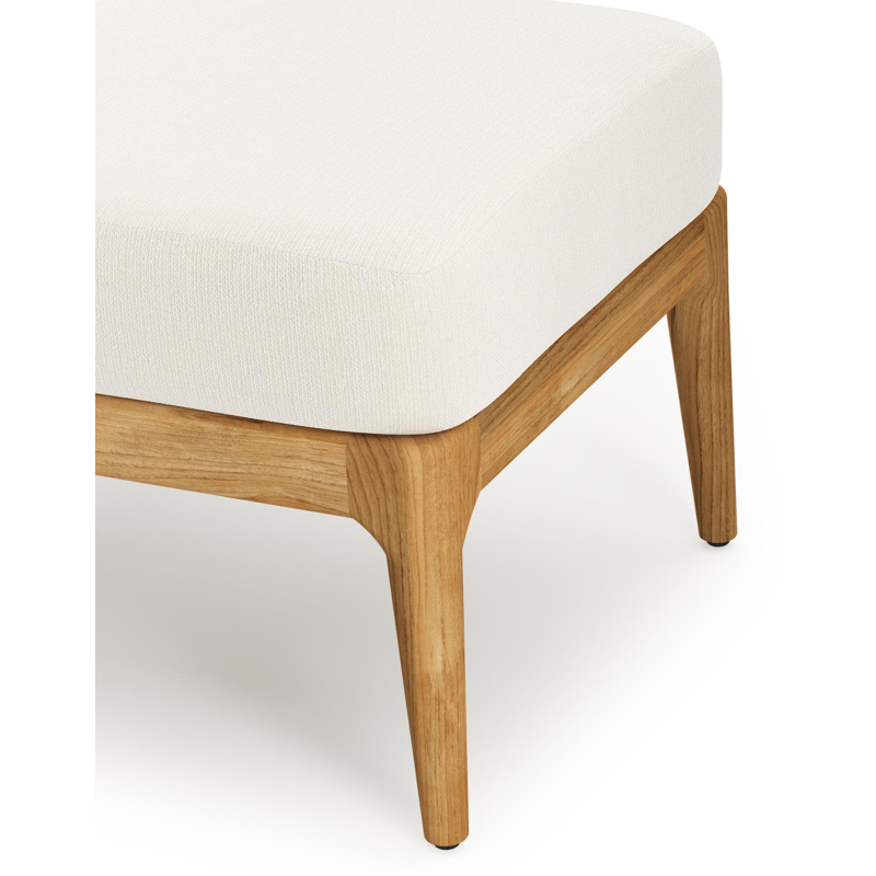 Pouf Orso en teck et coussins en all weather sunbrella® luxe Savane White