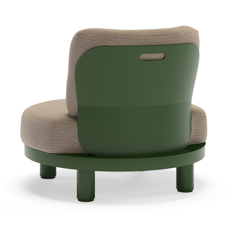Donato loungestoel in groen aluminium met all weather solica Firenze Earth kussen