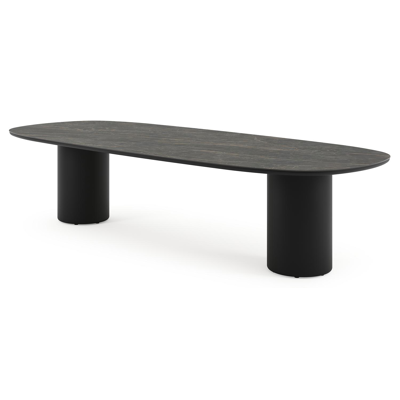 Amico tuintafel bombo in zwart aluminium en volkeramiek Black Obsession - L 320 x B 130 x H 73.5 cm