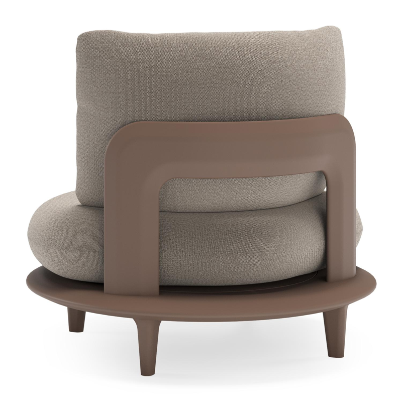 Bomero loungestoel in taupe aluminium met savane coconut all weather sunbrella® luxe kussen