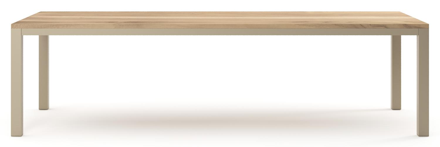 Como tuintafel rechthoekig in beige aluminium en teak - L 280 x B 110 x H 73 cm