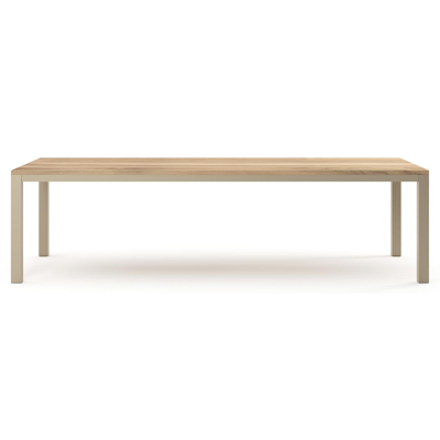 Table de jardin Como rectangulaire en aluminium beige et teck - Lg. 280 x Lrg. 110 x Haut. 73 cm