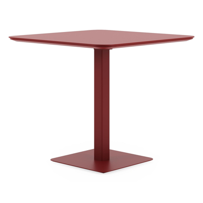 Fano inklapbare tuintafel afgerond vierkant in ruby aluminium - L 80 x B 80 x H 73 cm