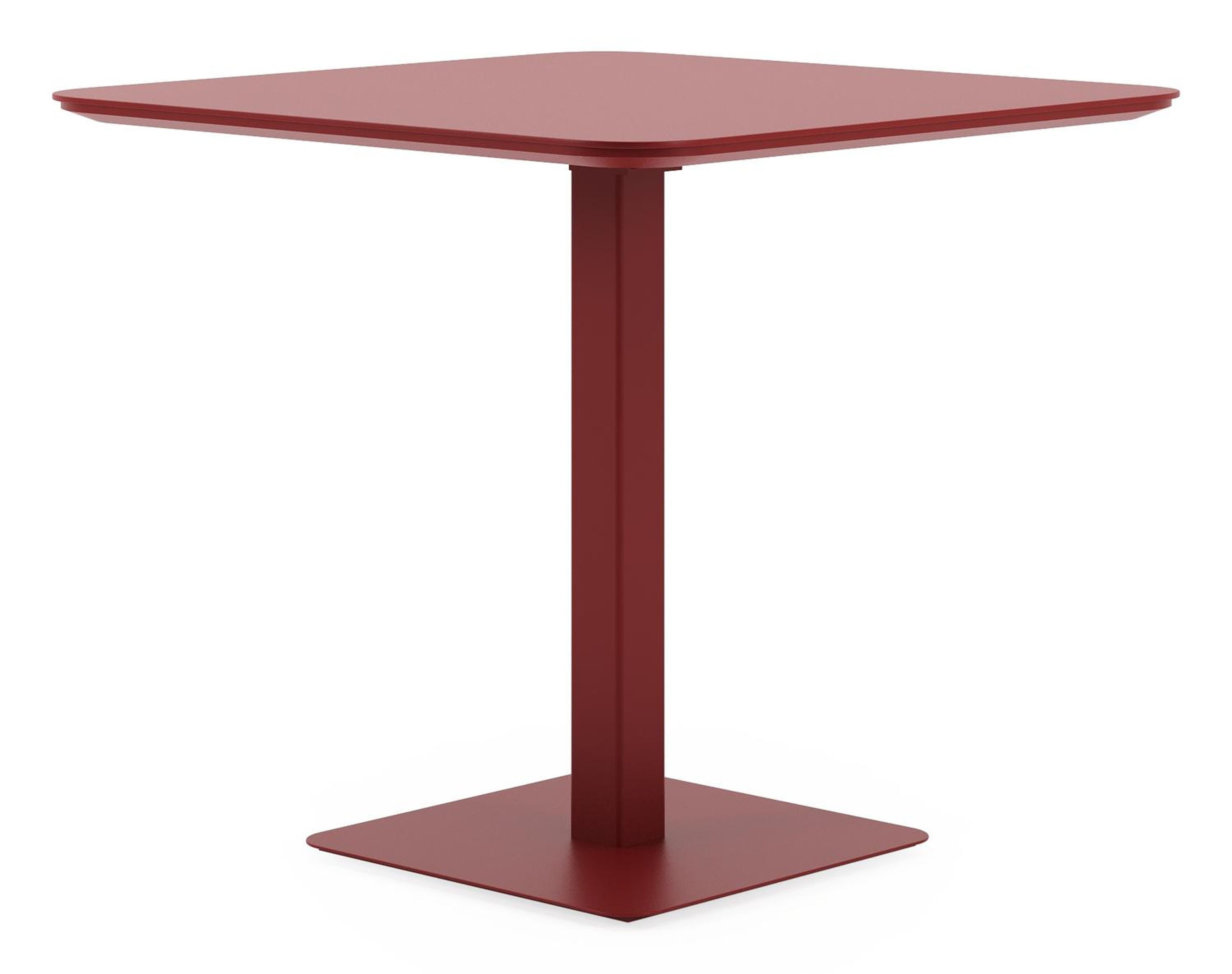 Fano kantelbare tuintafel afgerond vierkant in ruby aluminium - L 80 x B 80 x H 73 cm