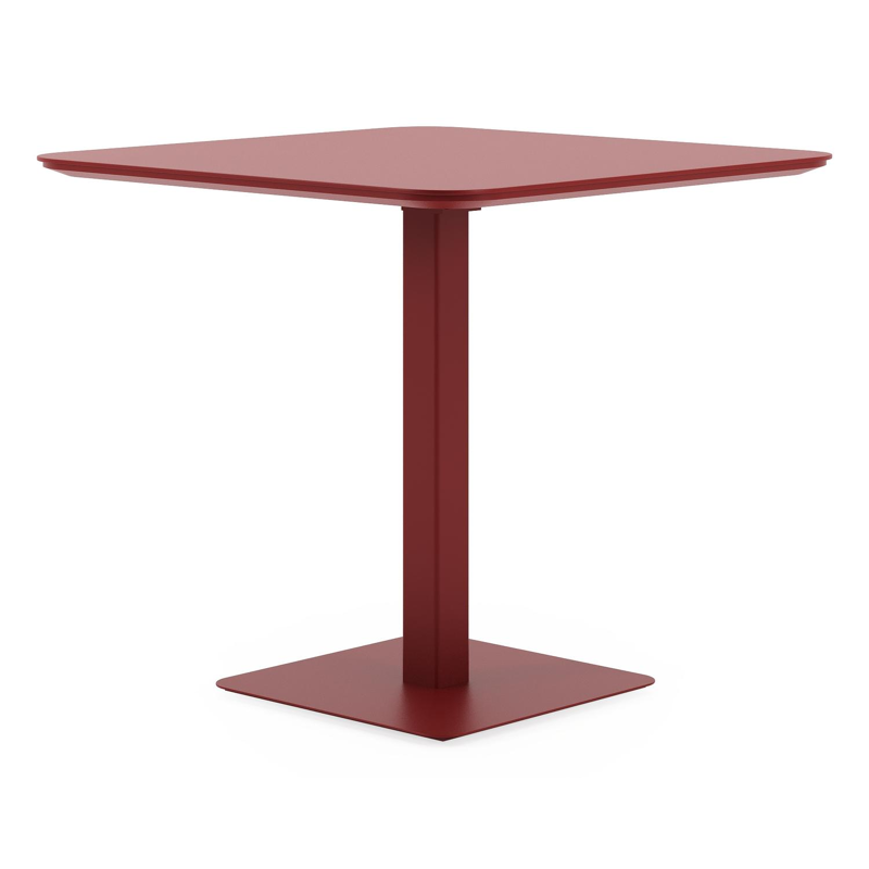 Fano inklapbare tuintafel afgerond vierkant in ruby aluminium - L 80 x B 80 x H 73 cm