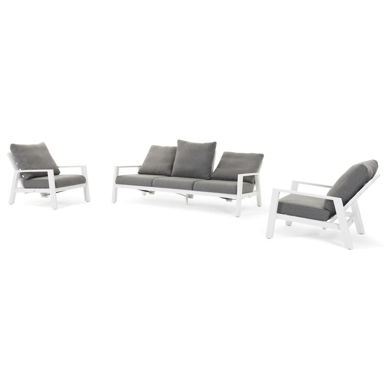 Cirello lounge 1-zit in wit aluminium