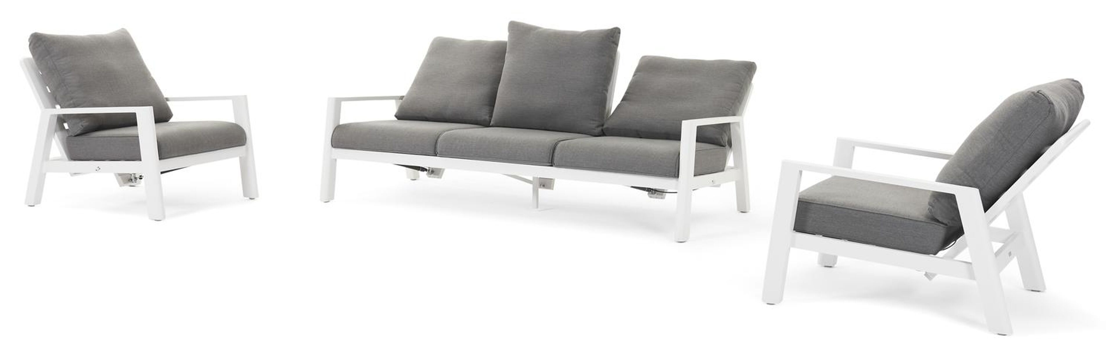 Cirello lounge 1-zit in wit aluminium