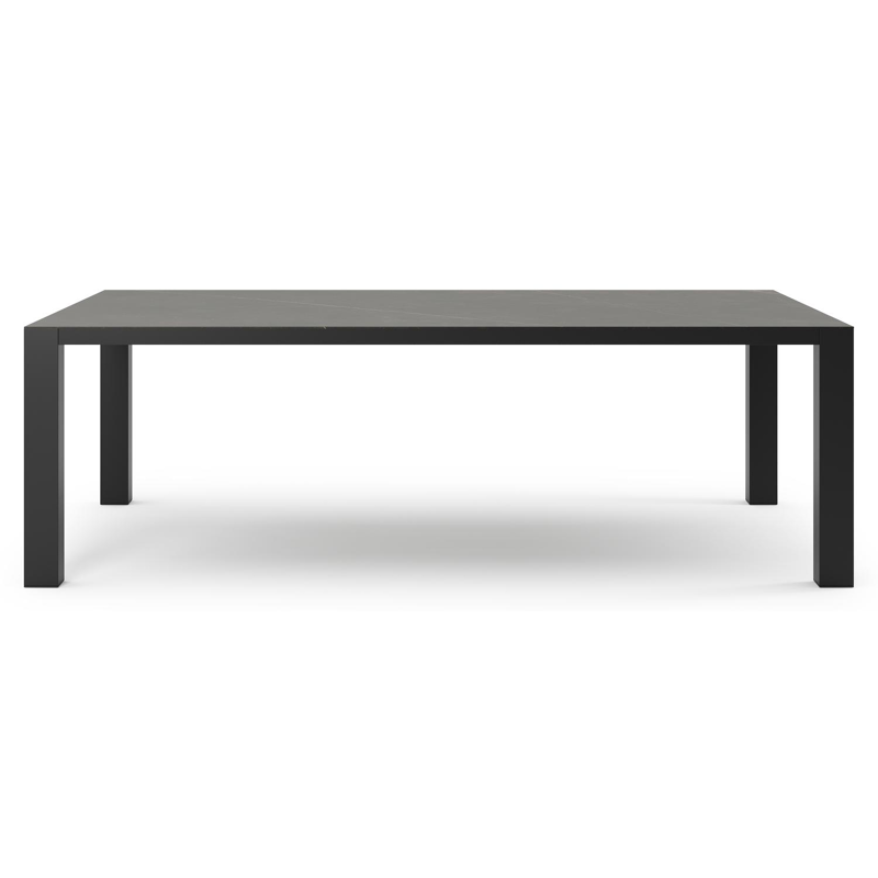 Nano tuintafel in zwart aluminium en volkeramiek calatorao - L 240 x B 148 x H 75 cm