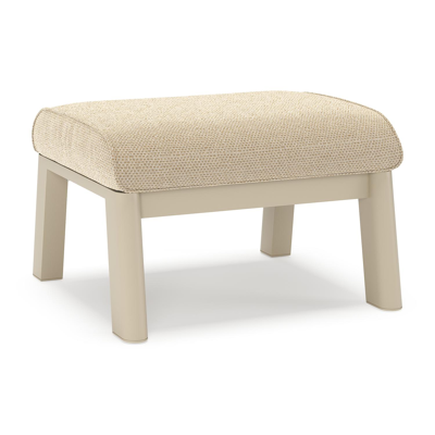 Cirello poef in beige aluminium met althea camel all weather cosytica kussen