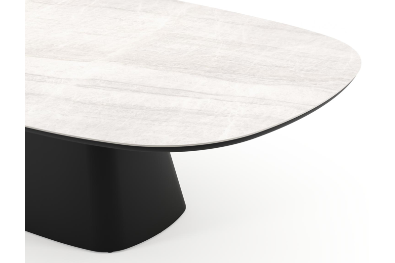 Amico tuintafel bombo xl in zwart aluminium en volkeramiek Taj Mahal - L 270 x B 148 x H 73.5 cm