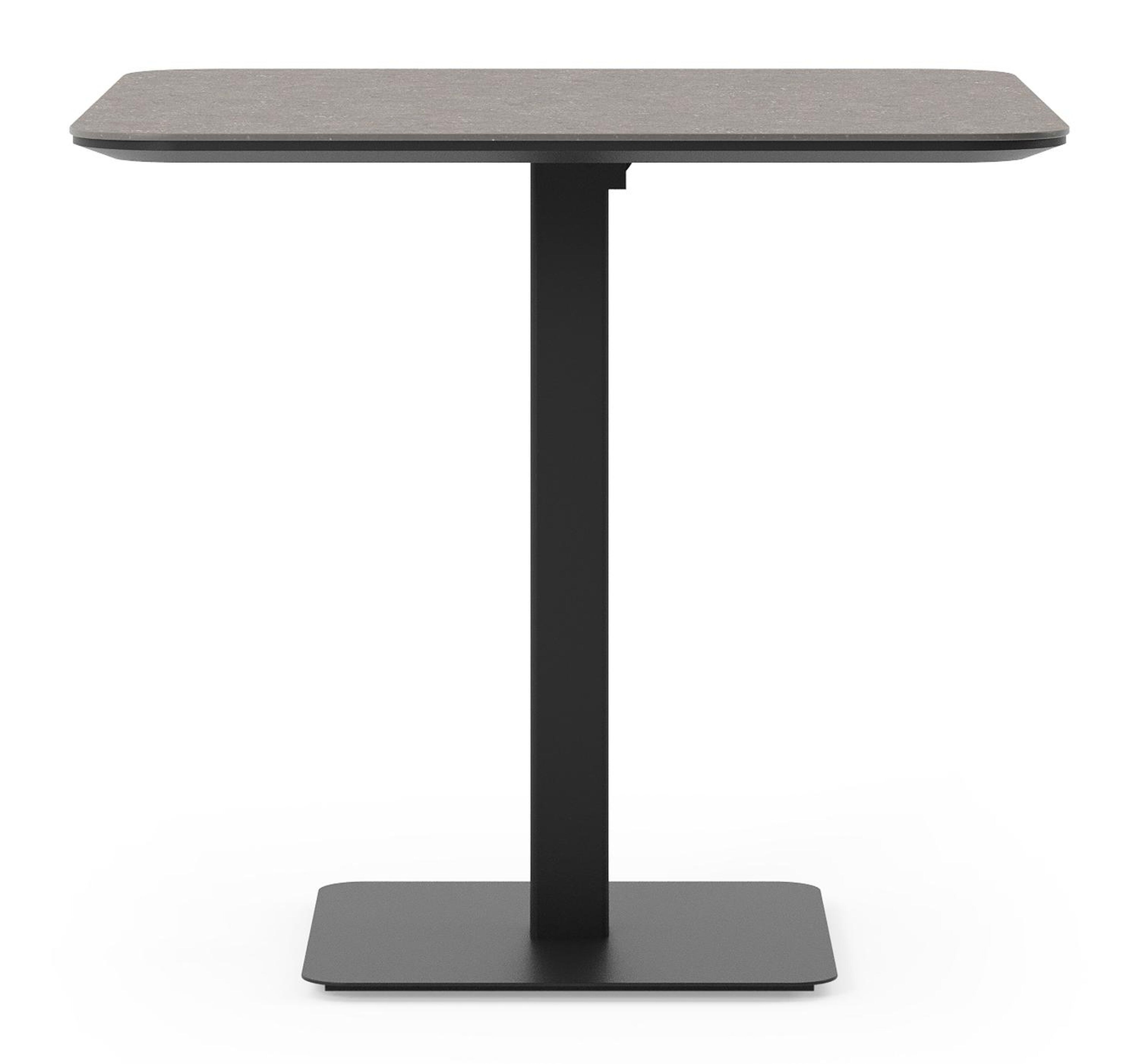 Fano kantelbare tuintafel vierkant afgerond in zwart aluminium en volkeramiek wulong - L 80 x B 80 x H 72.5 cm