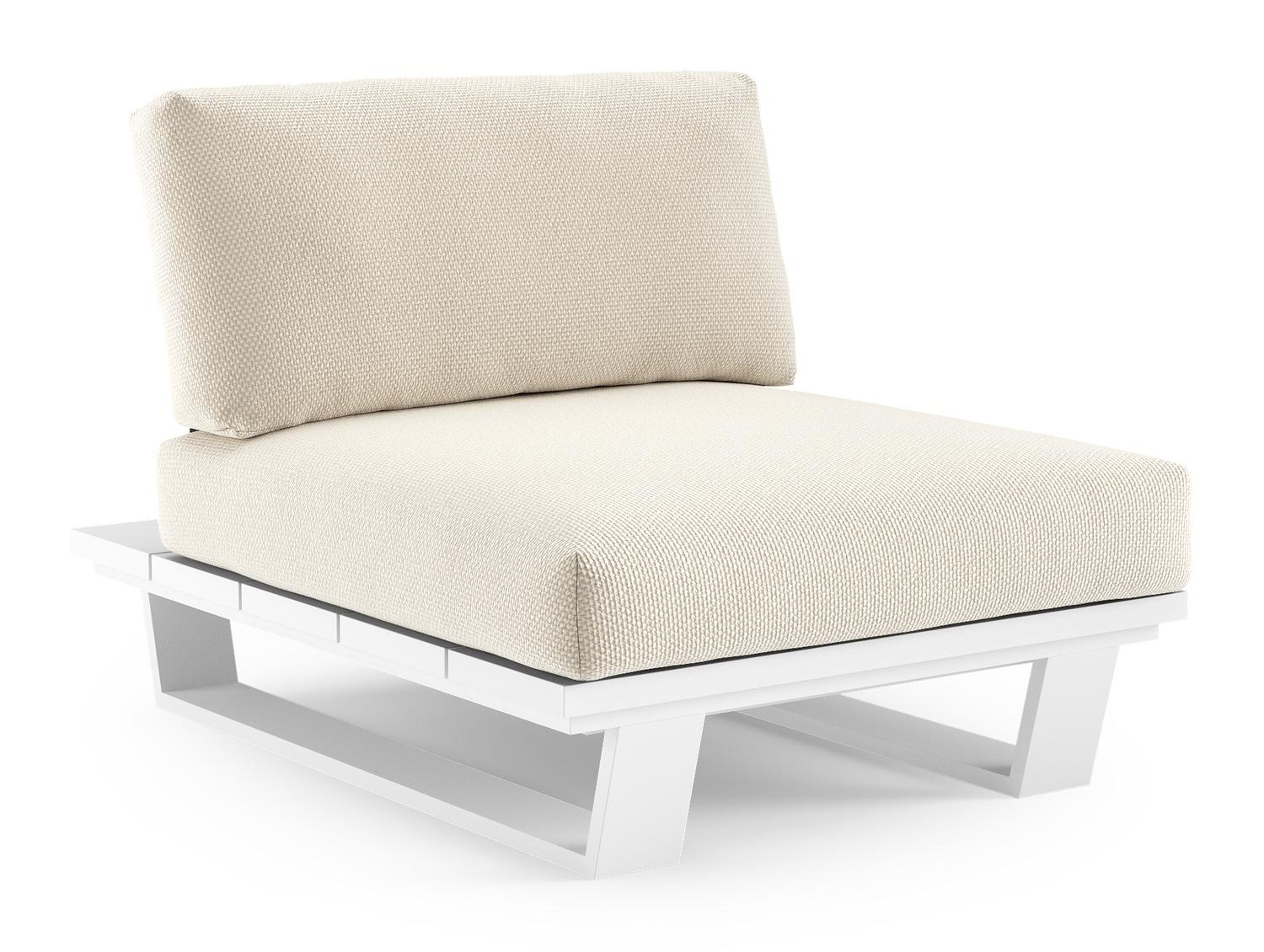 Pagino loungestoel in wit aluminium met althea off white all weather cosytica kussen