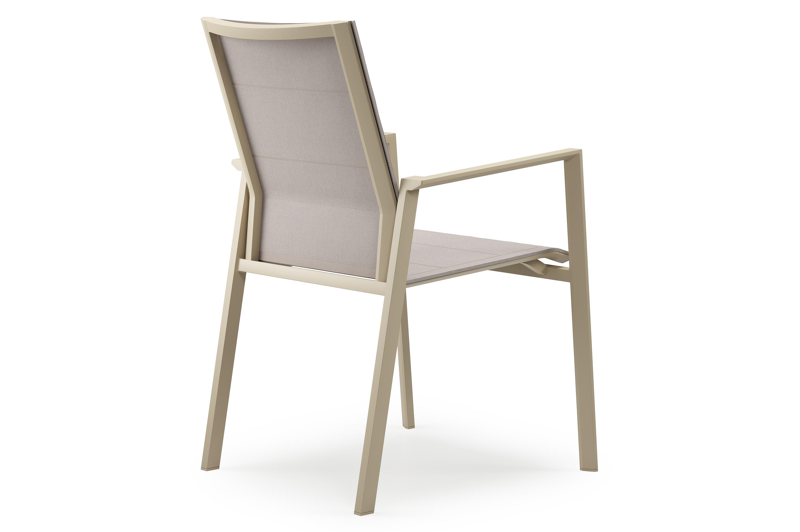 Cirello stapelbare tuinstoel in beige aluminium en beige single textilene