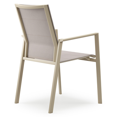 Cirello stapelbare tuinstoel in beige aluminium en beige single textilene