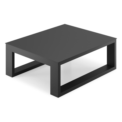 Table intermédiaire Verato en aluminium noir - Lg 73 x larg. 88 x H 32 cm