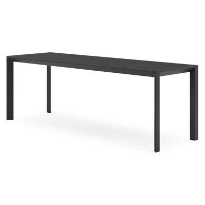 Malito tuintafel in zwart aluminium en volkeramiek nero black - L 220 x B 70 x H 75 cm