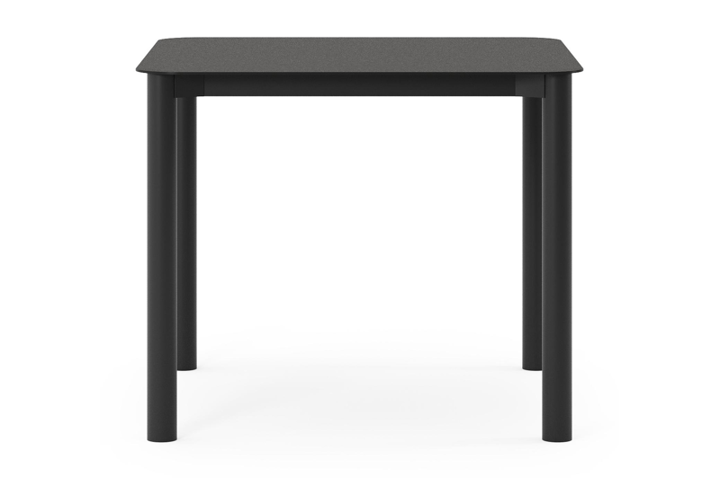Table de jardin Orso carré arrondi en aluminium noir et céramique pleine noir - Lg. 90 x Lrg. 90 x Haut. 75 cm
