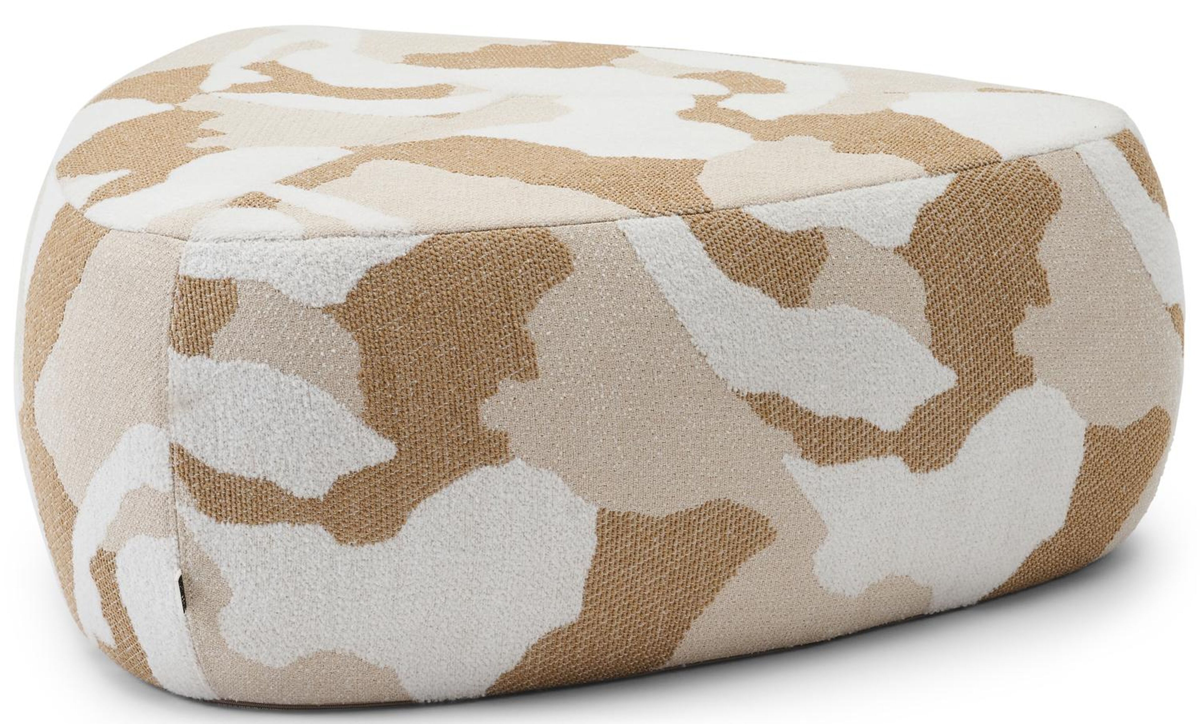 Masso poef in organic beige all weather cosytica - B 90 x D 90 x H 35 cm