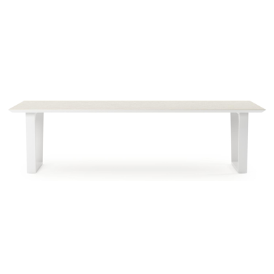 Pagino tuintafel in wit aluminium en volkeramiek shilin - L 280 x B 110 x H 74,5 cm