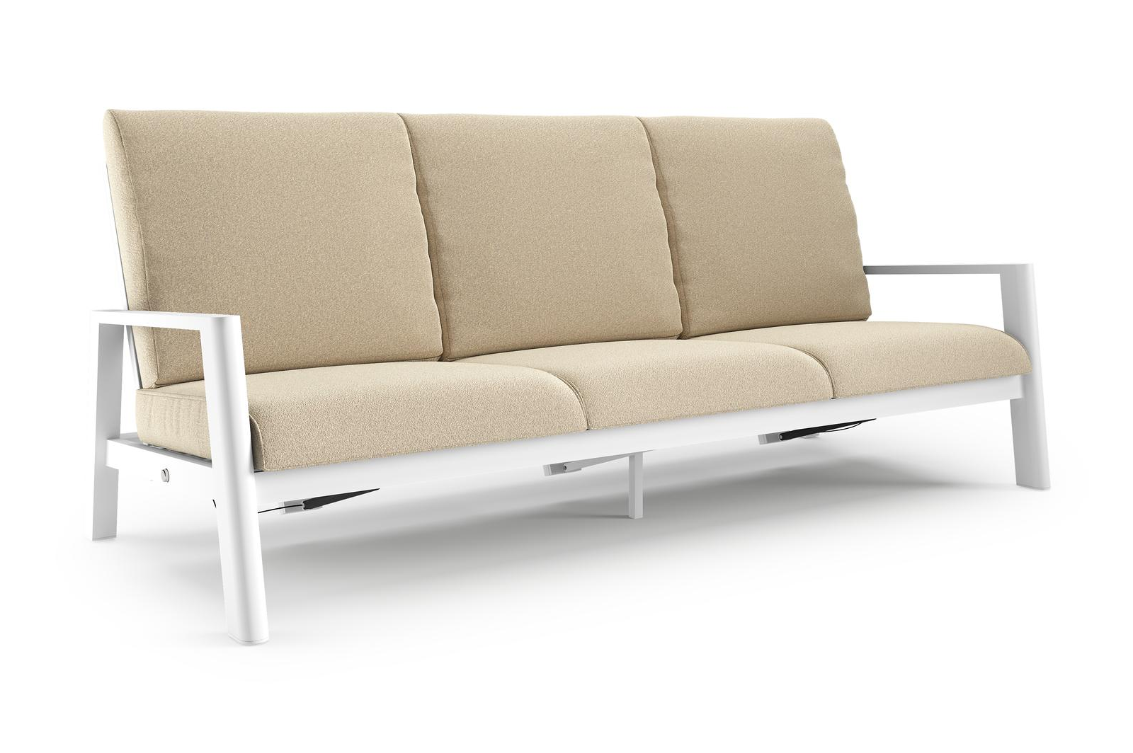 Cirello loungebank in wit aluminium met soul papyrus all weather solica kussen