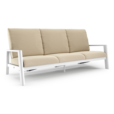 Cirello loungebank in wit aluminium met soul papyrus all weather solica kussen