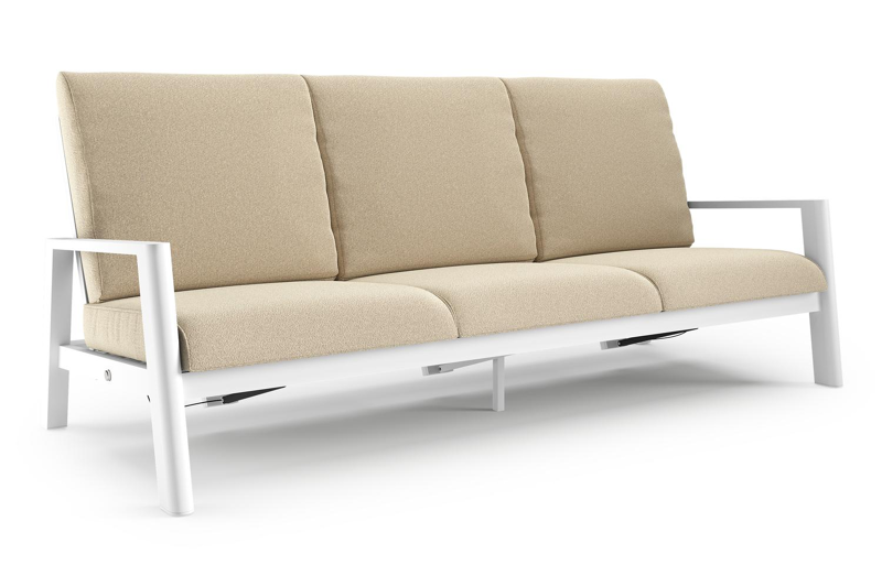 Cirello loungebank in wit aluminium met soul papyrus all weather solica kussen