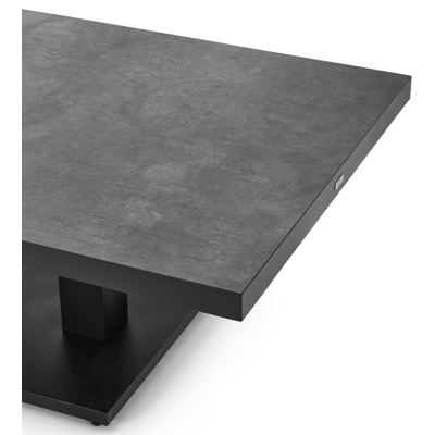 Veneto loungeset met verstelbare rugleuning in zwart aluminium met grijs weather+ softtouch kussens