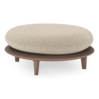 Pouf Bomero en aluminium taupe et coussin en all weather cosytica bora desert