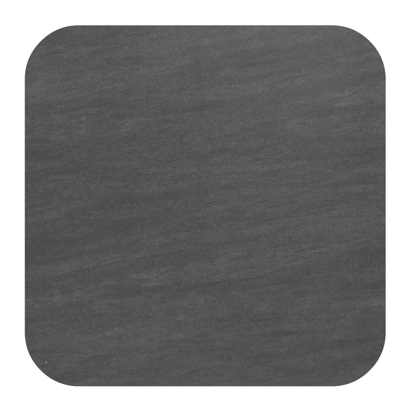 Donato tuintafel vierkant afgerond in zwart aluminium en volkeramiek basalt black - L 148 x B 148 x H 75 cm