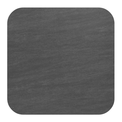 Table de jardin Donato carré arrondi en aluminium noir et céramique pleine basalt black - Lg. 148 x Lrg. 148 x Haut. 75 cm