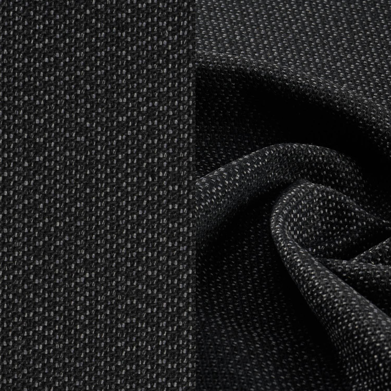 Canapé de jardin Donato en aluminium noir et coussins en all weather sunbrella® luxe lopi baribal