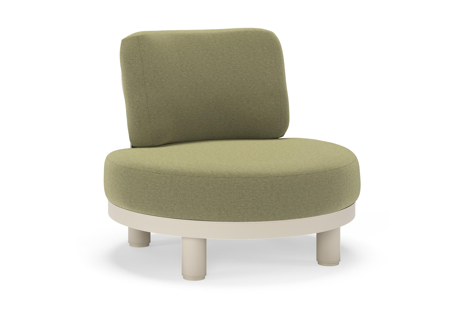 Donato loungestoel in beige aluminium met all weather sunbrella® luxe Heritage Leaf kussen