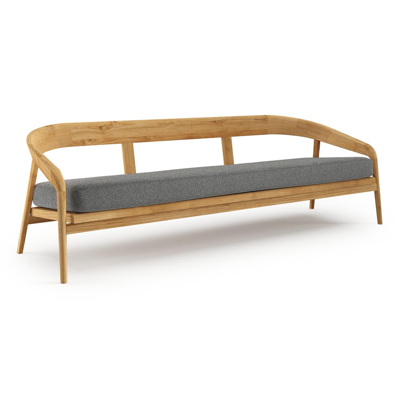 Lacrima loungebank in teak met catania black all weather Cosytica kussen