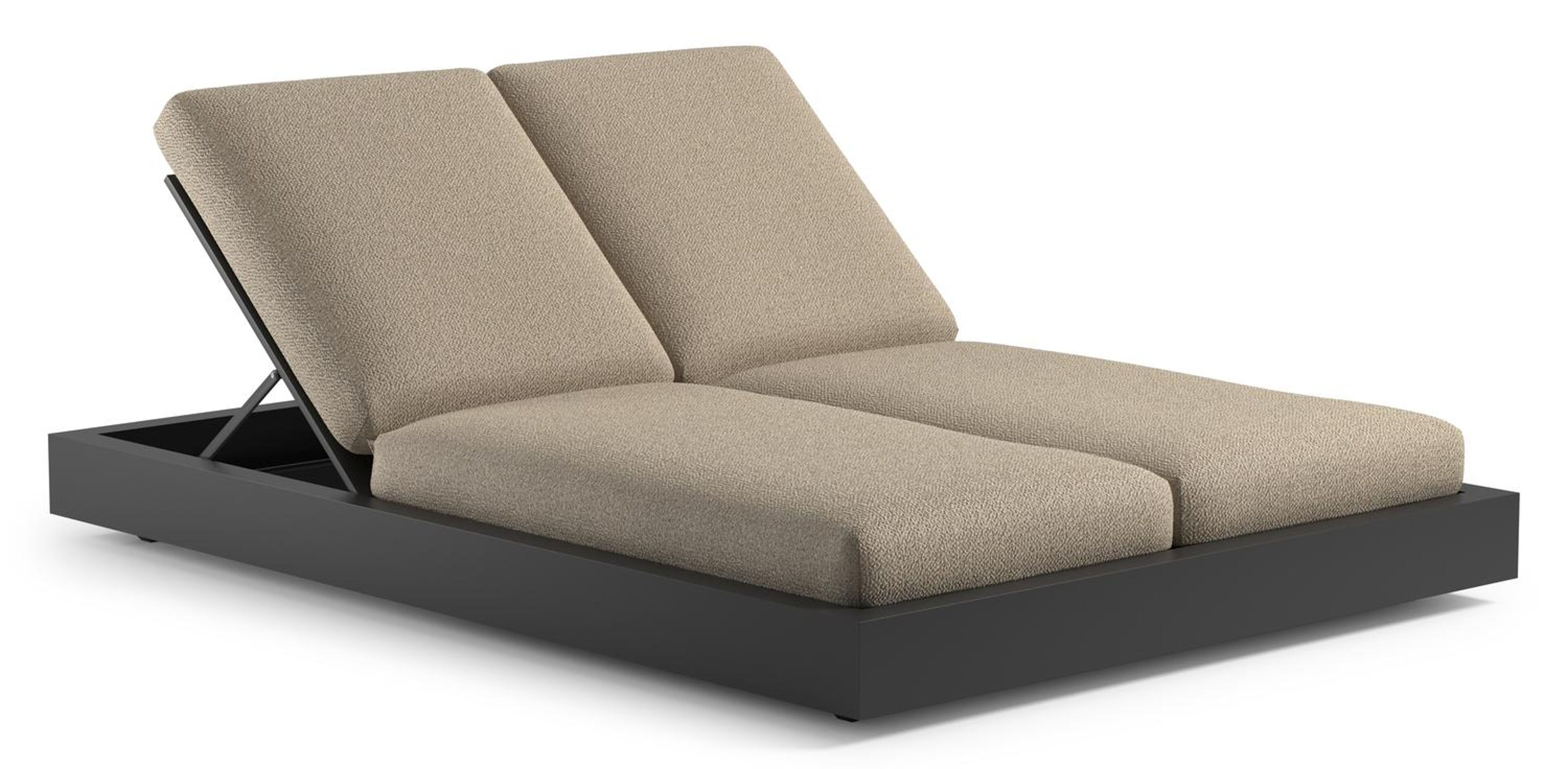 Chaise longue double réglable Como en   et coussin en  
