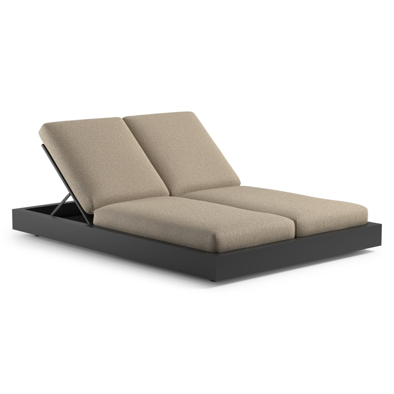Chaise longue double réglable Como en et coussin en