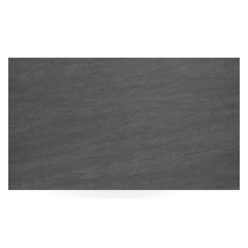 Cirello Pop up loungetafel in zwart aluminium en zwart volkeramiek - L 140 x B 80 x H 71,6 cm