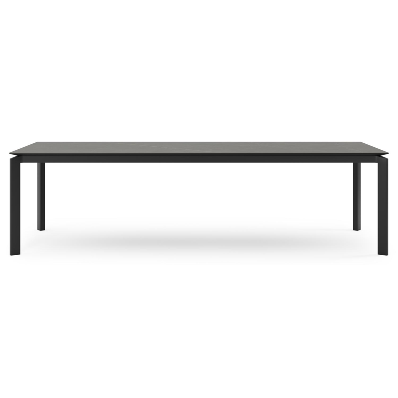 Table de jardin Cirello en aluminium noir et céramique pleine calatorao - Lg 280 x Larg. 110 x H 75 cm