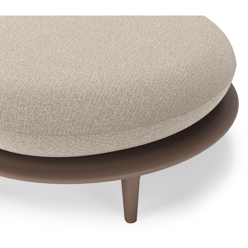 Bomero poef in taupe aluminium met catania sand all weather cosytica kussen