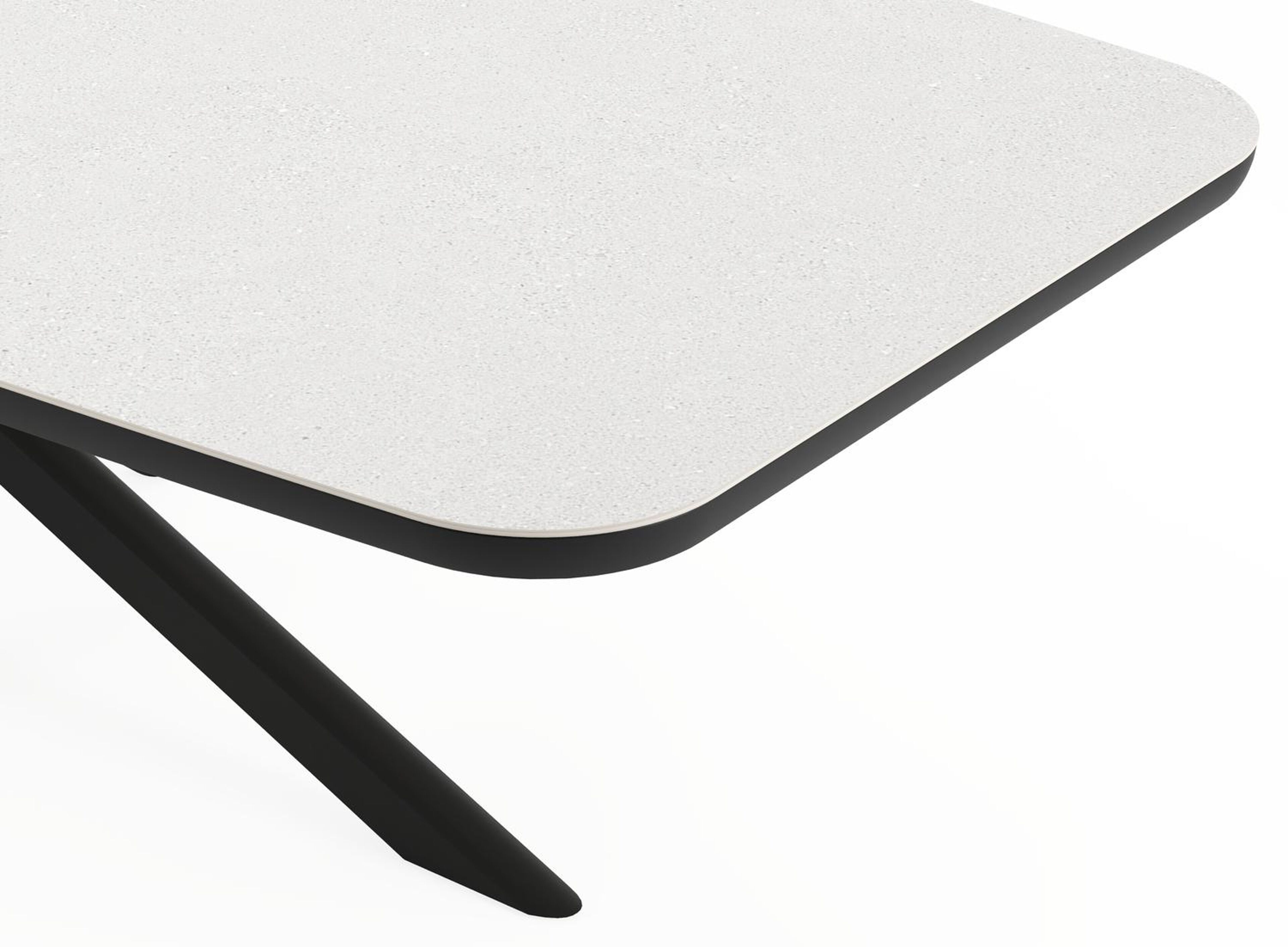 Ensemble de jardin Pamplona en aluminium noir et sintered stone topo minerale avec 8 chaises de jardin Gerona