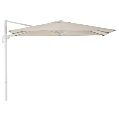 Avola zweefparasol met tiltfunctie in wit aluminium met natte graumel chalk all weather sunbrella® premium parasoldoek - L1 200 x L2 300 cm (zonder voet)