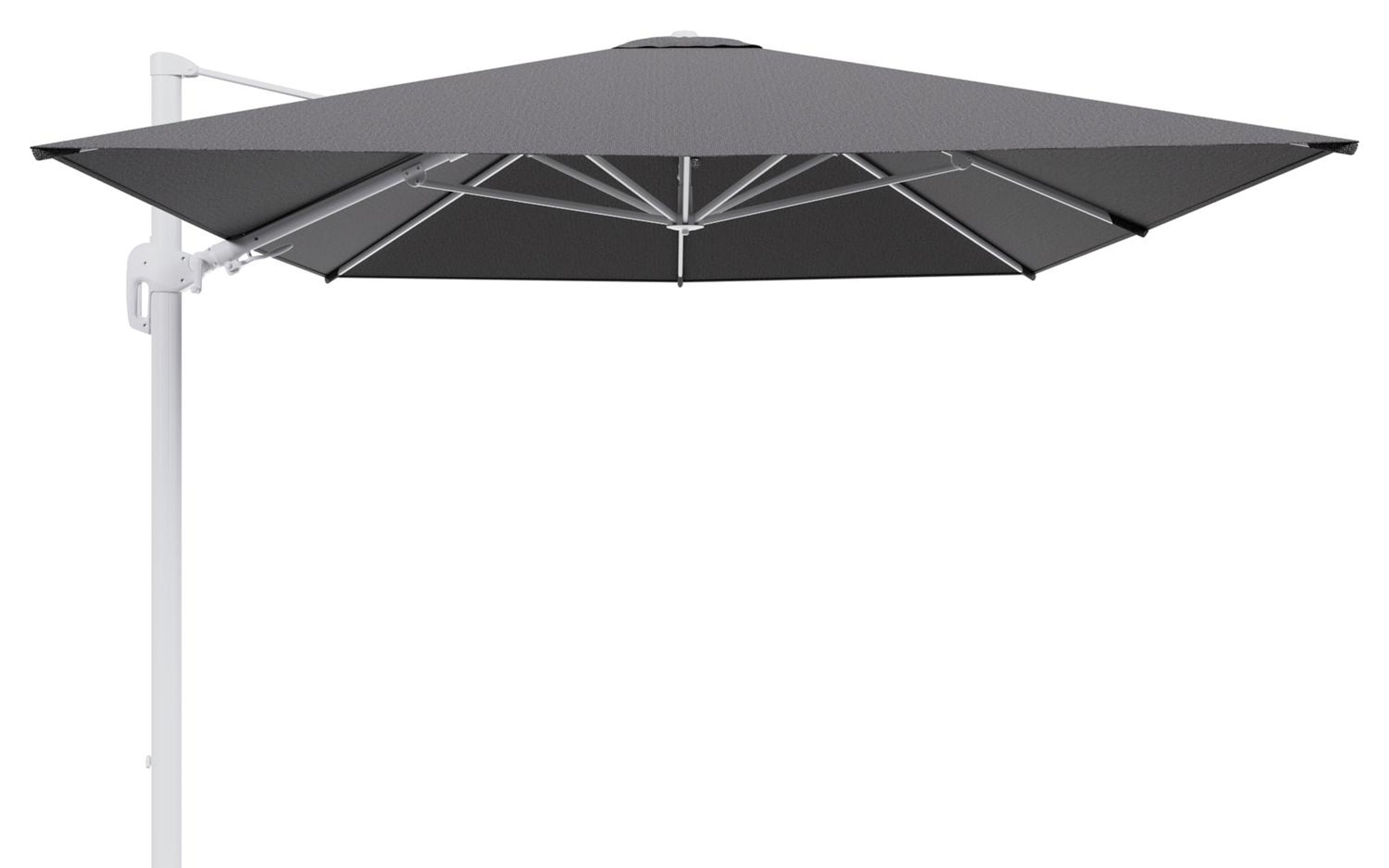 Rufina zweefparasol tiltfunctie in wit aluminium en parasoldoek in All Weather Solica Firenze Tunder  - L1 400 x L2 300 cm (zonder voet) (zonder voet)