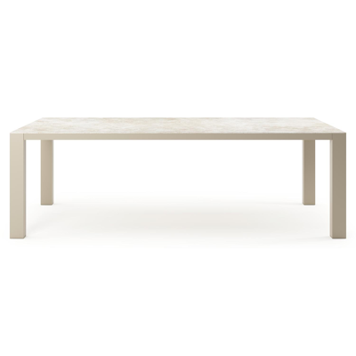 Nano XL tuintafel rechthoekig in beige aluminium en volkeramiek Rapolano L 240 x B 148 cm